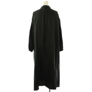 YAECA WRITE リネンロングシャツワンピース S ブラック /DF OS