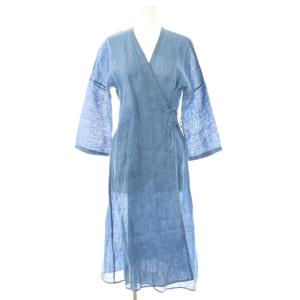 カシュクールリネンワンピース 1 ライトブルー