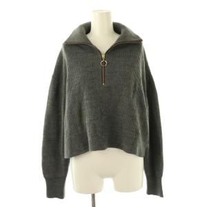 ハーフジップアッププルオーバーニット セーター 長袖 38 グレー /AT OS