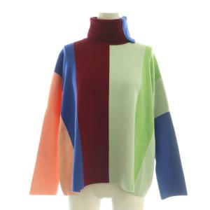 VVB ストライプタートルネックニット セーター S ボルドー マルチカラー /ES OS