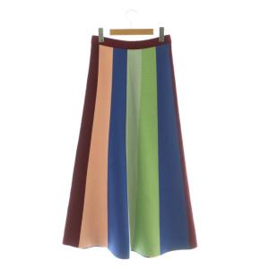 Victoria Beckham VVB マルチカラーストライプニットスカート フレアスカート S ボルドー マルチカラー /ES OS