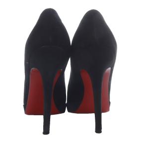 Christian Louboutin パンプス ピンヒール ラウンドトゥ スエード 34 ブラック /YO18 SH