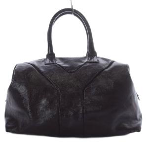 イージー パテントレザー ボストンバッグ ダークパープル 208314