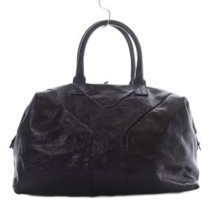 YVES SAINT LAURENT イージー パテントレザー ボストンバッグ ダークパープル 208314