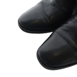 CELINE パンプス ブーティ Vカット チャンキーヒール アーモンドトゥ レザー 36.5 23.5cm 黒 ブラック