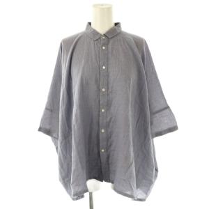 コットンボックスシルエットシャツ 1 ネイビー オフホワイト /DO OS