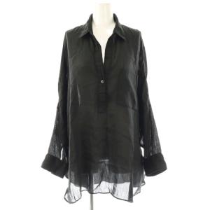 24SS RAMIE LYOCELL LOOSE ブラウス シャツ 長袖 ブラック /DF OS