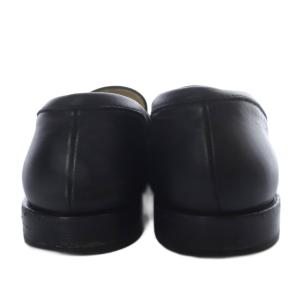 JIMMY CHOO ローファー スリッポン ローヒール ビジュー レザー 38 ブラック /YO1