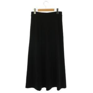 EVERYDAY I LIKE Jersey Flare スカート フレア ロング ブラック /HK OS