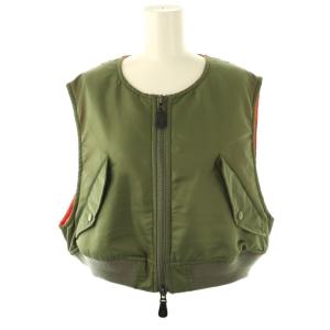 etsinta 24AW クロップドMA-1ベスト ジップアップ F カーキ オレンジ /CX OS