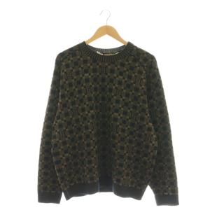 ズッカ ブロックチェック ペカン ニット 48 ブラック