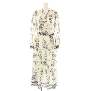 23SS バイカラーロングワンピース 36 白 ホワイト 紫黒 パープルブラック /SS OS