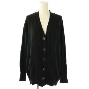 コットンシルクVネックカーディガン ニット ブラック /ES OS
