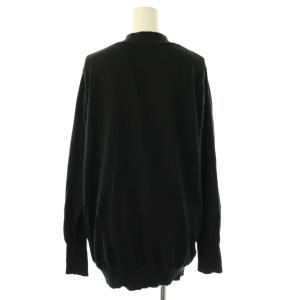 L'Appartement コットンシルクVネックカーディガン ニット ブラック /ES OS