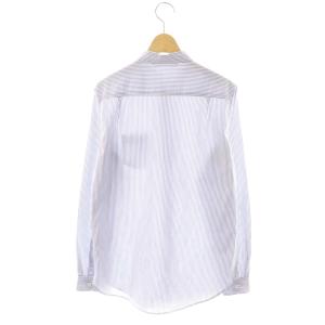 MUSE de Deuxieme Classe ストライプチビエリシャツ ブラウス 長袖 ブルー ホワイト /DF OS