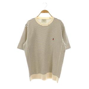 バッキンガムベア ボーダー柄 Tシャツ カットソー 半袖 コットン アイボリー 紺 /NR OS