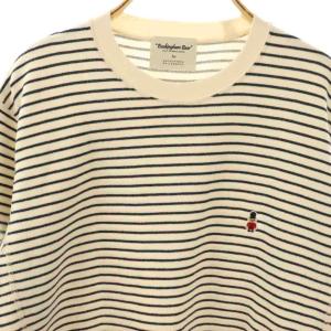 MACKINTOSH PHILOSOPHY MACKINTOSHPHILOSOPHY バッキンガムベア ボーダー柄 Tシャツ カットソー 半袖 コットン アイボリー 紺 /NR OS