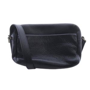 HIROFU ヴィータ グレインレザー ミニ ショルダーバッグ ロゴ 紺 ネイビー /SR15