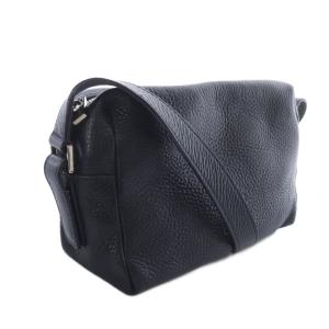 HIROFU ヴィータ グレインレザー ミニ ショルダーバッグ ロゴ 紺 ネイビー /SR15