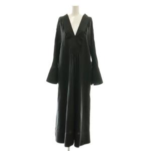 シルク ワイドカフスシャツワンピース F チャコール