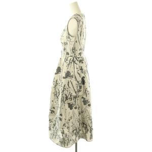 ANAYI 25SS シルエットフラワージャガードタック ワンピース 34 オフホワイト