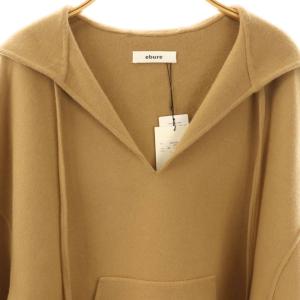 ebure ウールフードパーカープルオーバー 38 ベージュ