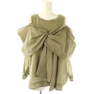 24AW カットコンビペプラムトップス カットソー 半袖 F カーキ /AT OS