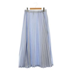 プリーツロングスカート マキシ イージー 紫 パープル /AT OS