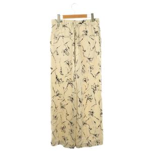 MILA OWEN MILAOWEN 25SS 後ろゴムサイドパイピングサテンパンツ ワイド 1 ライトベージュ 黒 /NR OS