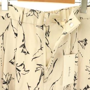 MILA OWEN MILAOWEN 25SS 後ろゴムサイドパイピングサテンパンツ ワイド 1 ライトベージュ 黒 /NR OS