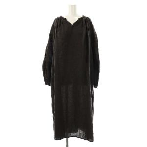 24SS メランジボイル ワンピース ロング M チャコール /DF OS