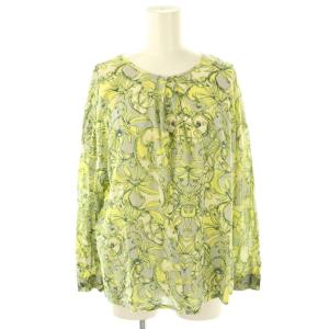 ブラウス シャツ 花柄 M 緑 グリーン 黄色 イエロー /AQ OS