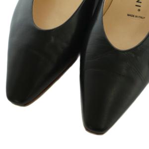 FABIO RUSCONI パンプス フラットポインテッドトゥ ローヒール 38 25.0cm 黒 /MI OS