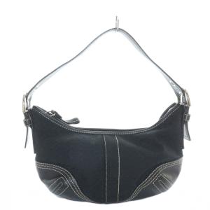 ワンハンドルバッグ ショルダー ミニシグネチャー キャンバス レザー 黒 ブラック C052-2154