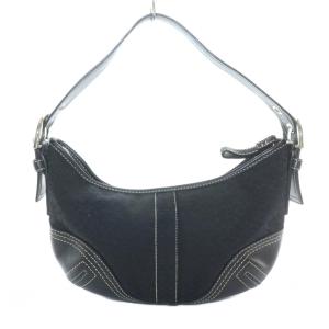 COACH ワンハンドルバッグ ショルダー ミニシグネチャー キャンバス レザー 黒 ブラック C052-2154