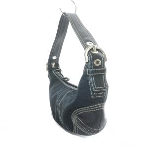 COACH ワンハンドルバッグ ショルダー ミニシグネチャー キャンバス レザー 黒 ブラック C052-2154