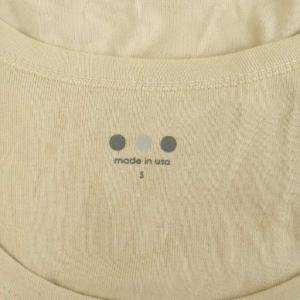 three dots UネックTシャツ カットソー 半袖 コットン S ライトベージュ /MY OS