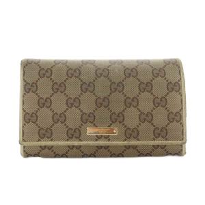 長財布 二つ折り 小銭入れ GGキャンバス 茶色 ブラウン ベージュ /RI OS