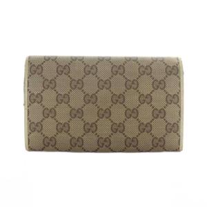 GUCCI 長財布 二つ折り 小銭入れ GGキャンバス 茶色 ブラウン ベージュ /RI OS