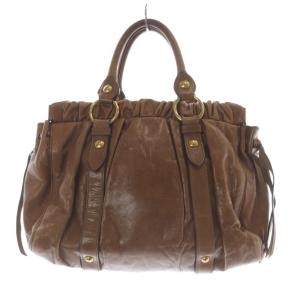 miumiu ヴィッテロ レザー ハンドバッグ 2way ブラウン
