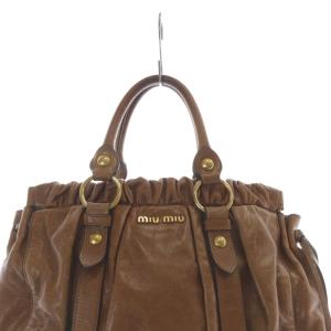 miumiu ヴィッテロ レザー ハンドバッグ 2way ブラウン