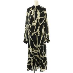 25SS キカラッフルレイヤードワンピース 36 ブラック アイボリー