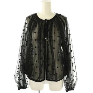 25SS チュールノーカラーブルゾン ジャケット 36 ブラック /DF OS