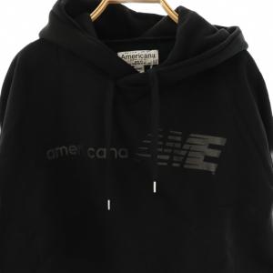 AMERICANA プルオーバーパーカー スウェット ブラック /ES OS