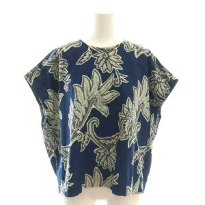 更紗プリントの馬Mシャツ ネイビー