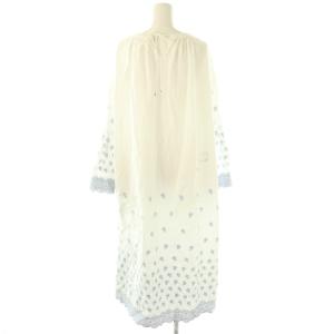 45rpm ハケ目カットワークのギャザードレス ワンピース ホワイト