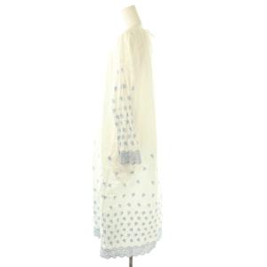 45rpm ハケ目カットワークのギャザードレス ワンピース ホワイト