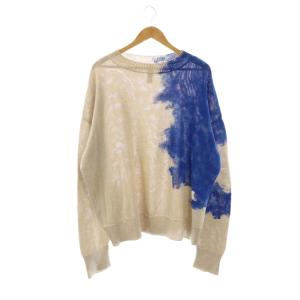 SMALL TRADES ダイダイ染めクルーネックコットンニット L/XL ライトベージュ