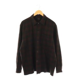 ウールチェック オープンカラーシャツ 3 ブラウン ブラック /DF OS AD