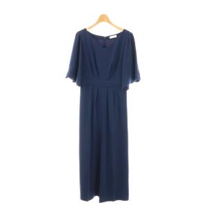 袖刺繍レース オールインワン 半袖 ワイドパンツ 40 紺 /NR OS